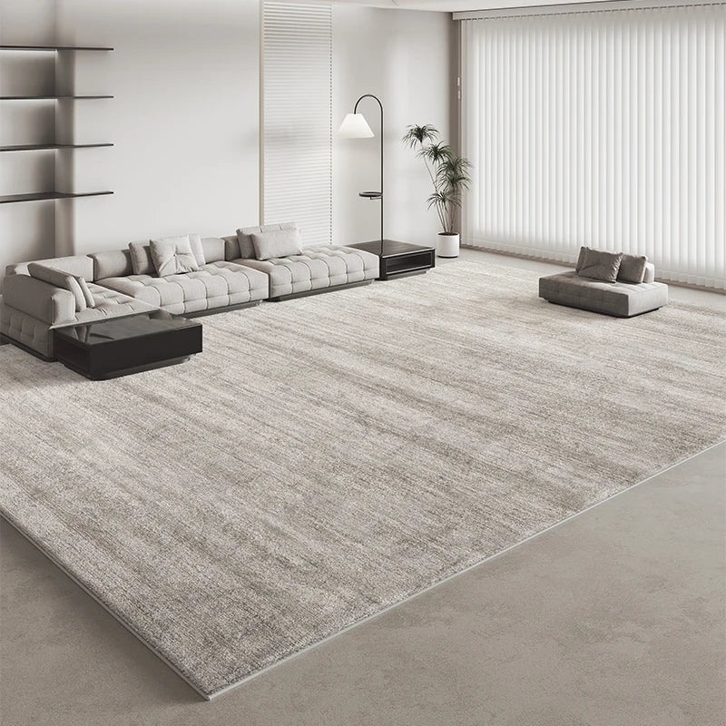 Italian Minimalist Light Luxury Grey Plush Area Rug
