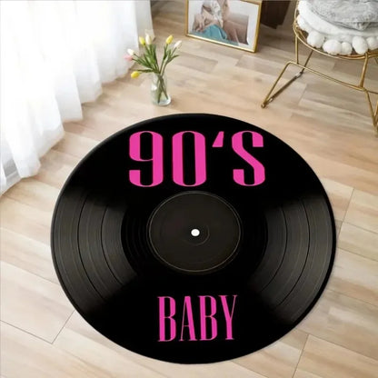 VIKAMA Retro Vinyl Record Music Lover Area Rug