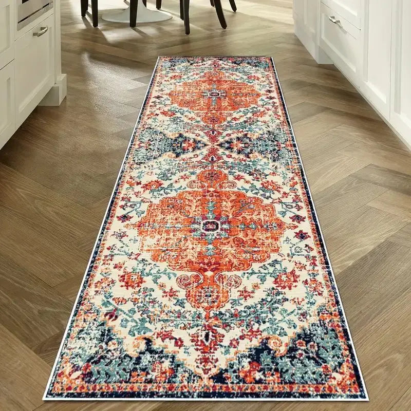 VIKAMA Vintage Washable Non-Slip Hallway Runner Rug