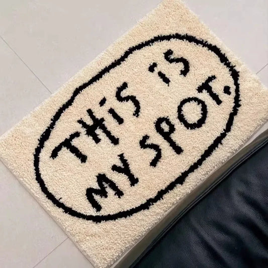 Black Letter Carpet Bedroom Bedside Living Room Floor Mat Anti-Slip Absorbent Dirt-Resistant Rug