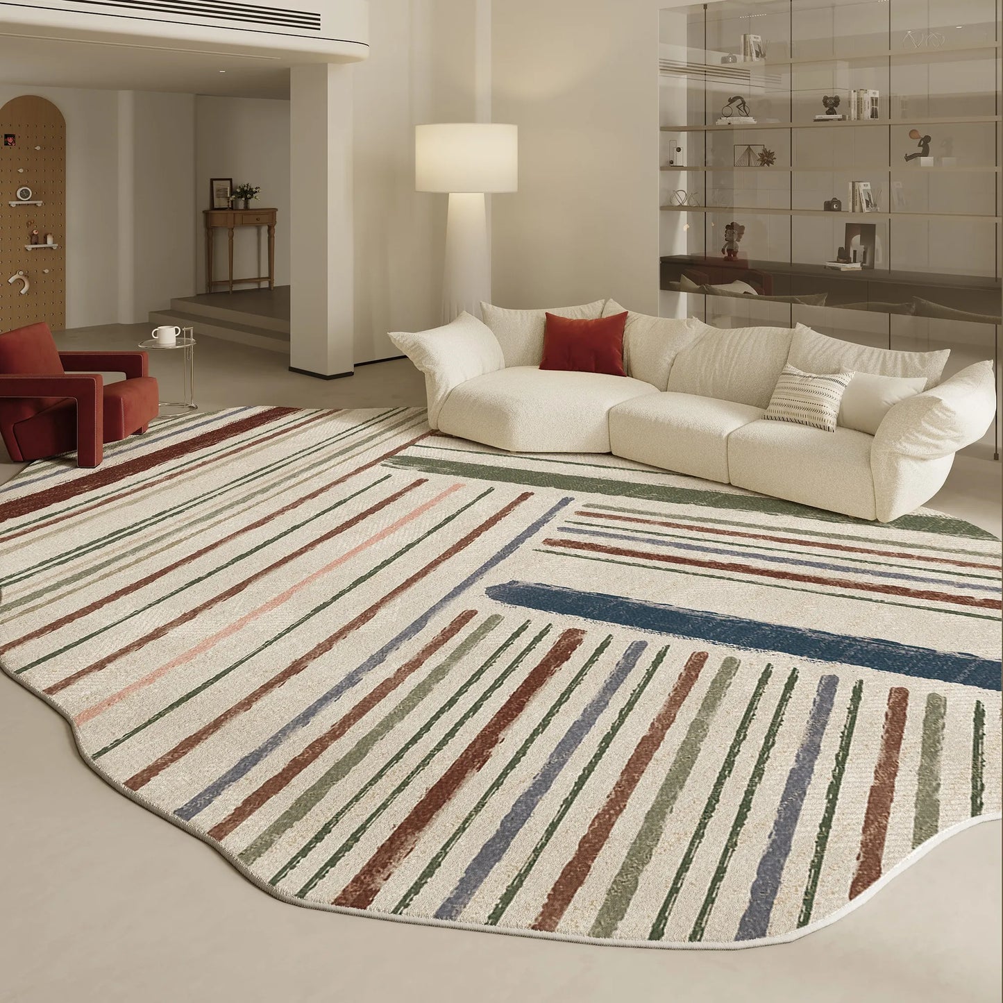 Modern Irregular Shape Fluffy Plush Area Rug