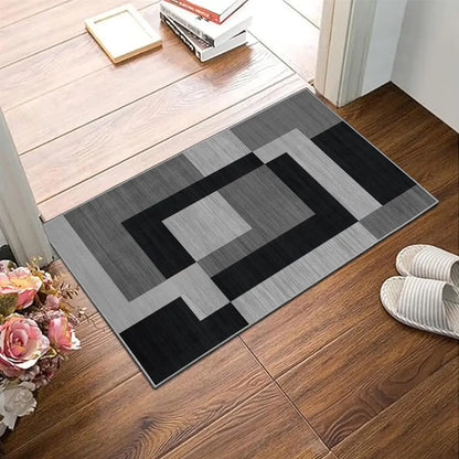 VIKAMA Geometric Style Non-Slip Living Room Area Rug
