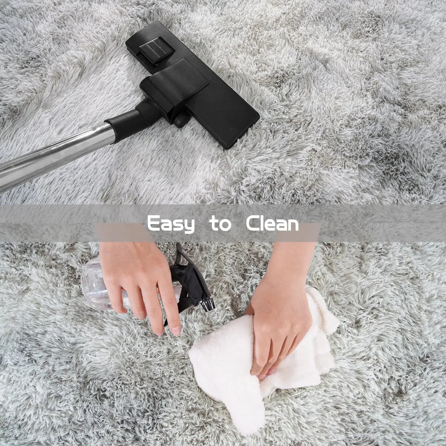 VIKAMA Soft Fleece Plush Bedroom Area Rug