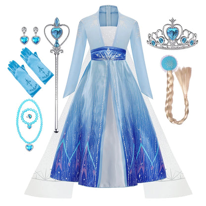 Disney Frozen Elsa Princess Costume Dress For Girls