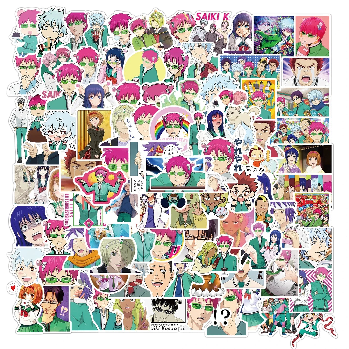 Mixed Anime Waterproof Sticker Set 100 Pieces