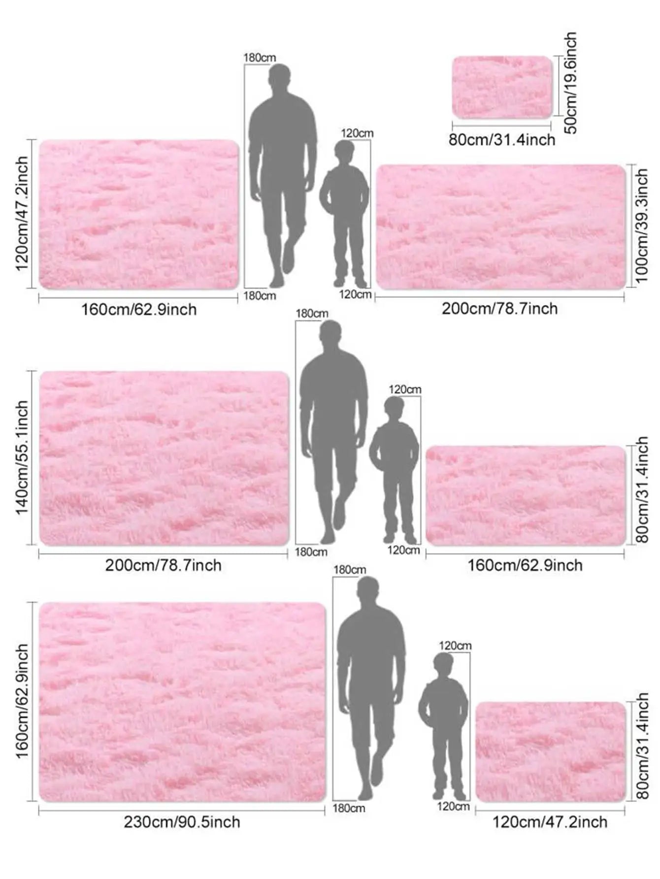 Pink Fluffy Kids Bedroom Area Rug