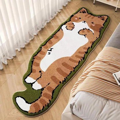 VIKAMA Cartoon Cat Pattern Non-Slip Area Rug