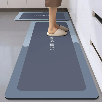 Long diatom mud oil-proof washable kitchen mat