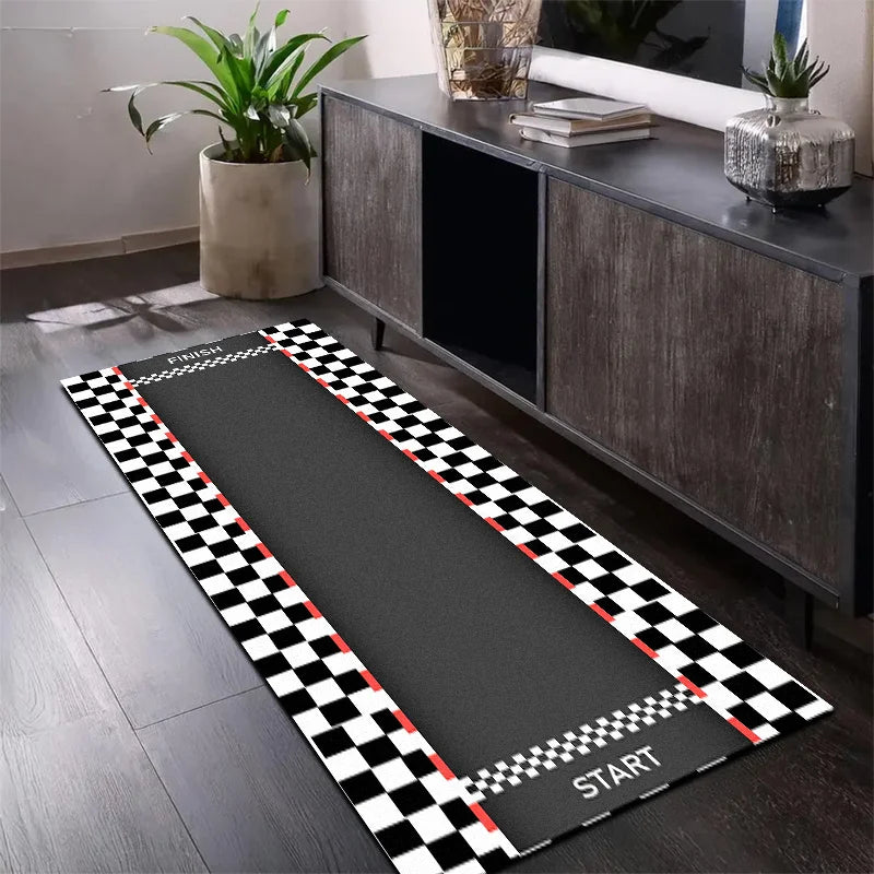 VIKAMA Track Design Non-Slip Polyester Area Rug