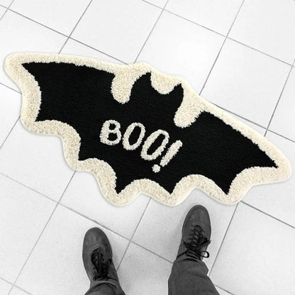 VIKAMA Halloween Spider Web Rug Ghost Gothic Non-Slip Washable Entry Carpet Home Decor