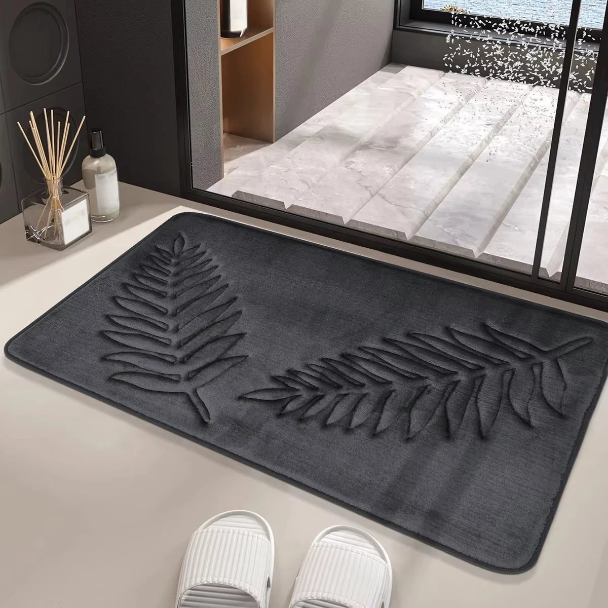 3PCS Bathroom Rug Set Non-Slip Ultra Soft Quick-Dry Washable Toilet Floor Mats