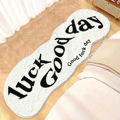 VIKAMA Green Lucky Carpet Soft Non-Slip Bedside Floor Mat Doormat Bedroom Rug Home Decor