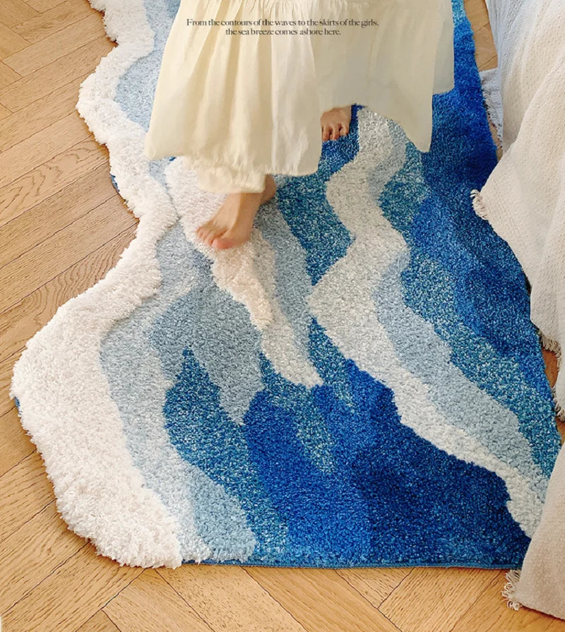 Blue Sea Tufted Non-Slip Aesthetic Rug