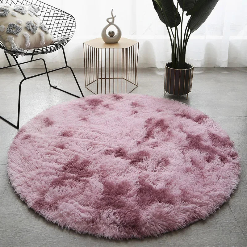 Ultra Soft Fluffy Round White Area Rug
