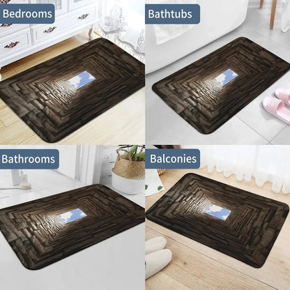 VIKAMA 3D Optical Illusion Vortex Non-Slip Entrance Doormat