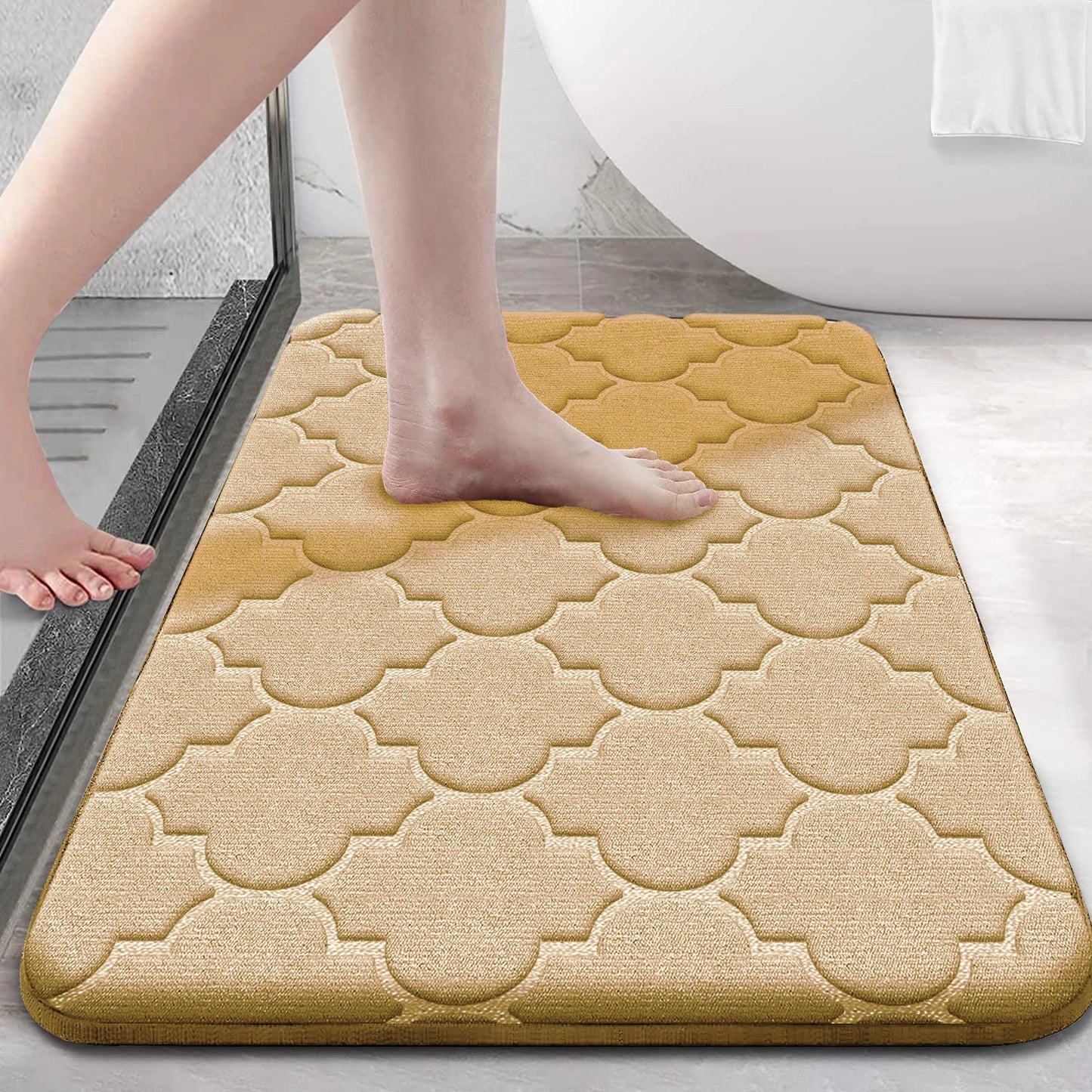 Memory Foam Bathroom Rug Non-Slip Ultra Soft Absorbent Machine Washable Floor Mat