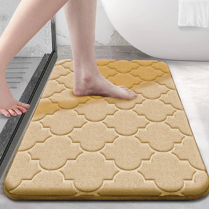Memory Foam Bathroom Rug Non-Slip Ultra Soft Absorbent Machine Washable Floor Mat
