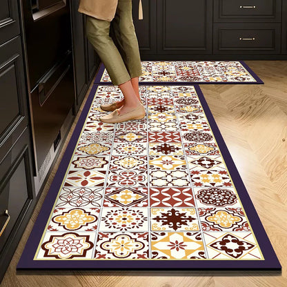 Non-Slip Kitchen Mat Long Crystal Velvet Rug Absorbent Foot Mat Bedroom Living Room Doormat Small Carpet Home Decor