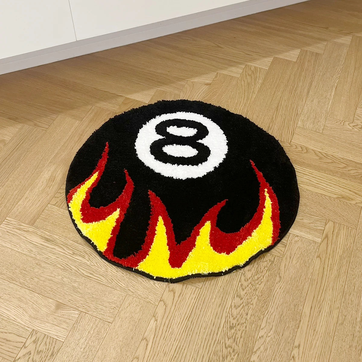 Fire 8 Ball Tufted Non-Slip Rug