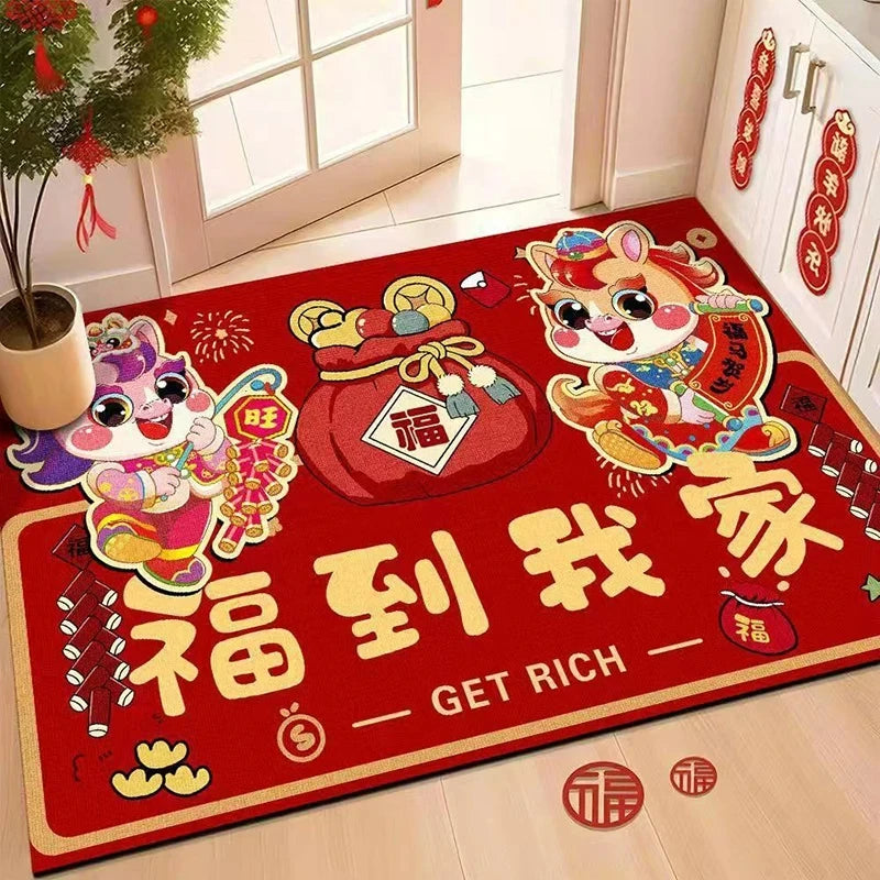 2026 Chinese New Year Greetings Non-Slip Doormat