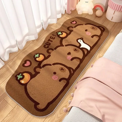 Cute Bedside Cashmere Carpet Capibara Imitation Cashmere Floor Mat,anime Rug