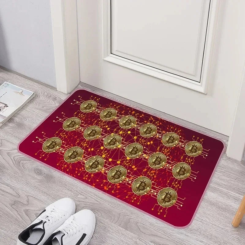 VIKAMA Bitcoin Crypto Currency Non-Slip Doormat