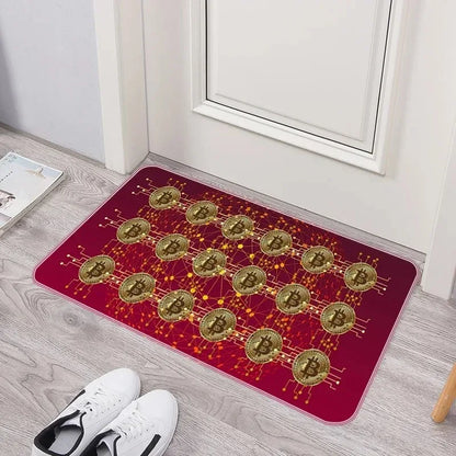 VIKAMA Bitcoin Crypto Currency Non-Slip Doormat