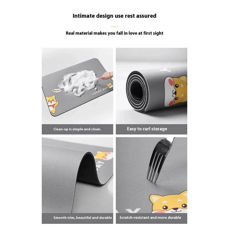 VIKAMA Diatomite Kitchen Mat Non-Slip Waterproof Absorbent Cartoon Rug Home Decor