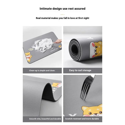VIKAMA Diatomite Kitchen Mat Non-Slip Waterproof Absorbent Cartoon Rug Home Decor