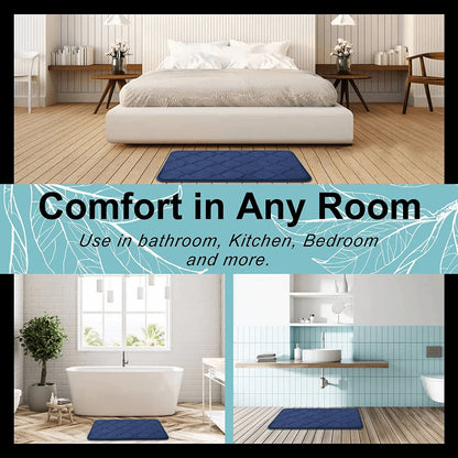 Memory Foam Bathroom Rug Non-Slip Ultra Soft Absorbent Machine Washable Floor Mat