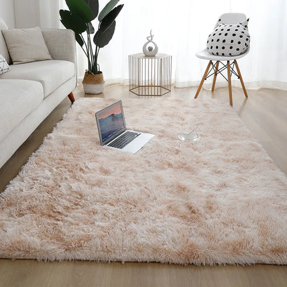 Machine Washable Grey Shaggy Area Rug Soft Fluffy Non-Slip Indoor Carpet