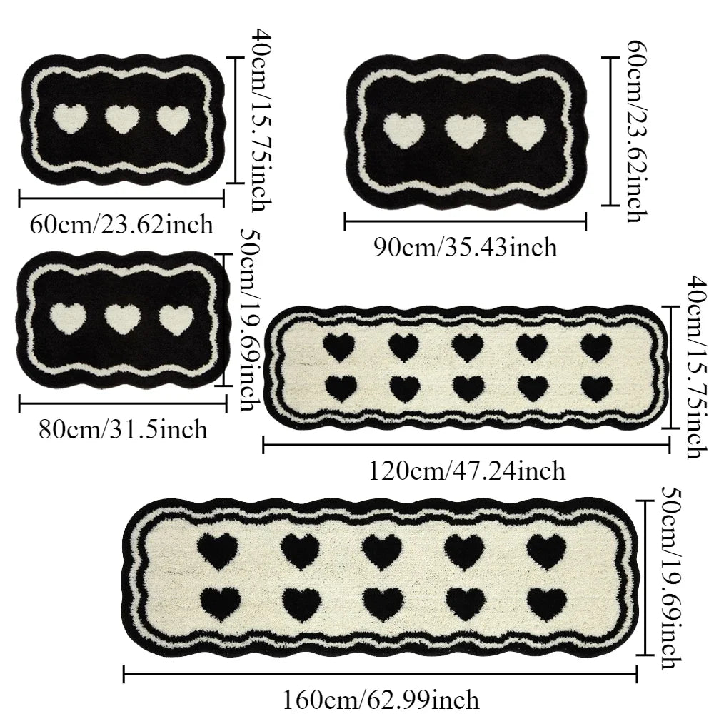 VIKAMA Cream Bedroom Long Runner Floor Mat