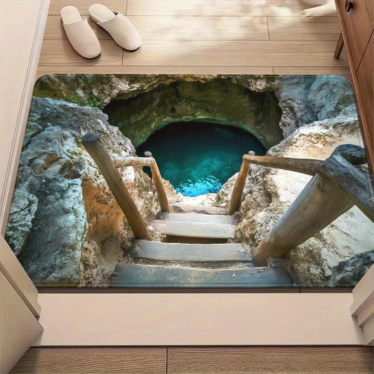3D Fantasy Water Tower Non-Slip Area Rug
