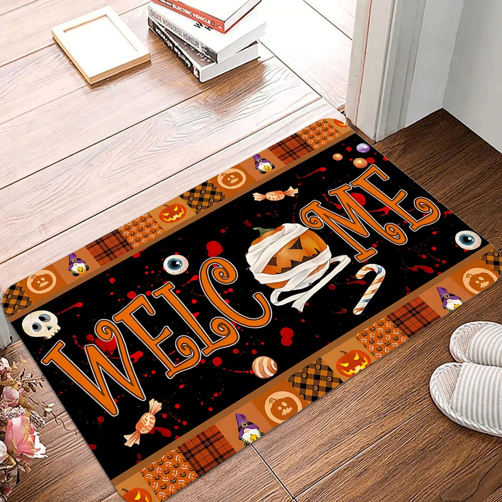 Halloween Ghost Pumpkin Non-Slip Kitchen Floor Mat