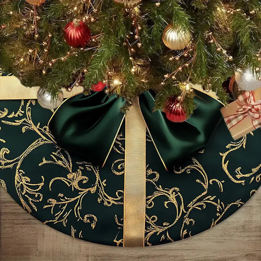 Vikama Luxury Vintage Christmas Tree Skirt Multi-Holiday Decorations Retro Christmas Ornaments Christmas Tree Base Decorations