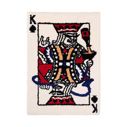 Poker Hearts Faux Cashmere Carpet Thickened Non-Slip Living Room Bedroom Bedside Floor Mat