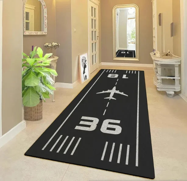 Airplane Runway 3D Runner Rug