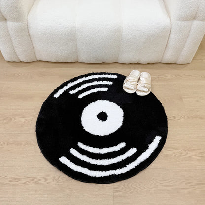 Creative Vinyl Record Tufted Fluffy Round Rug