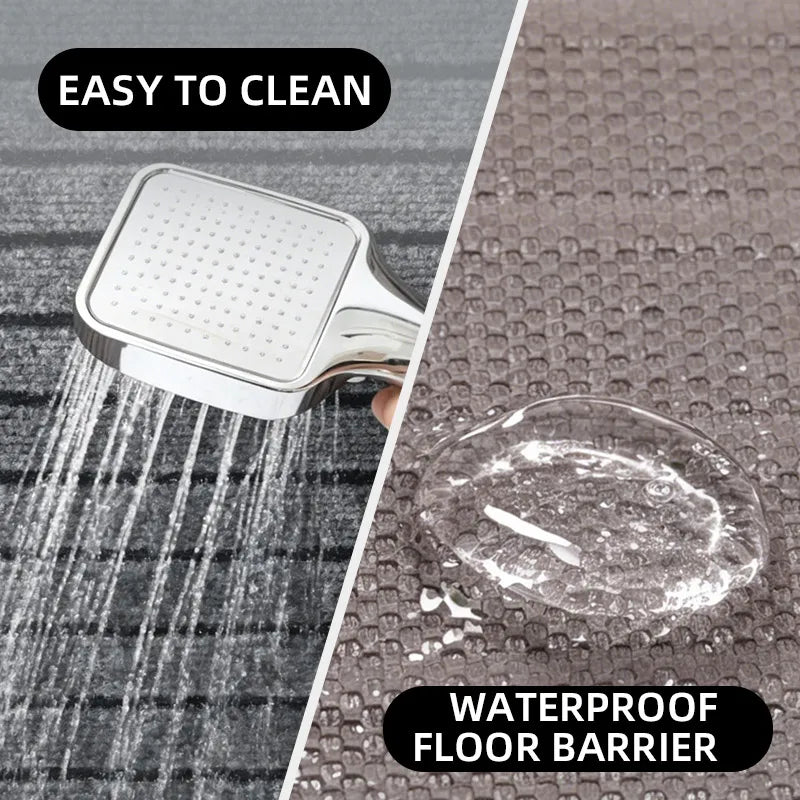 Modern Minimalist Square Floor Mat Durable Stain & Fade Resistant Non-Slip Rubber Backing Machine Washable Indoor Outdoor Rug