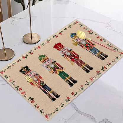 Christmas nutcracker ballet pink gold placemat mat