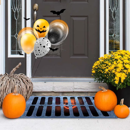 VIKAMA Halloween Clown Trap Rug 3D Illusion Non-Slip Bathroom Entrance Mat Home Decor