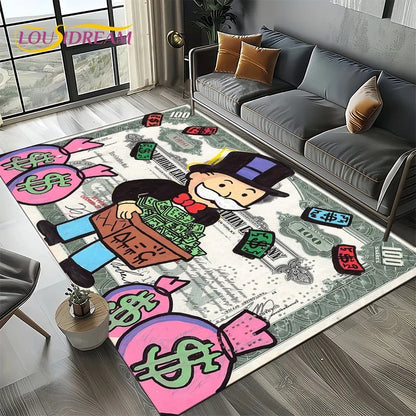 3D Monopoly Dollar Game Area Rug