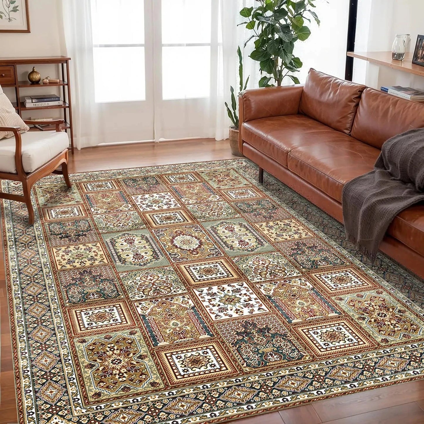 Bohemian crystal velvet anti-slip living room rug