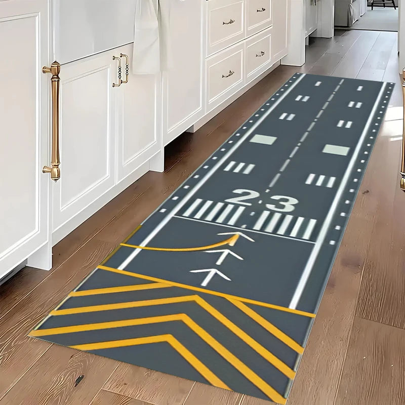 Airplane Runway Long Runner Rug