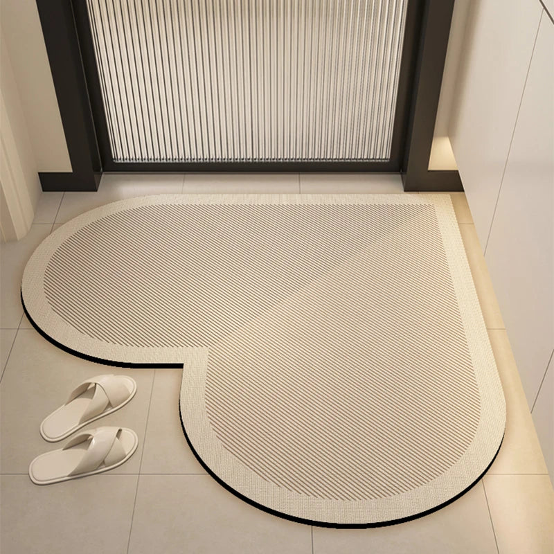 Heart-shaped quick-dry non-slip bath mat
