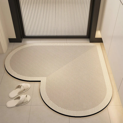 Heart-shaped quick-dry non-slip bath mat