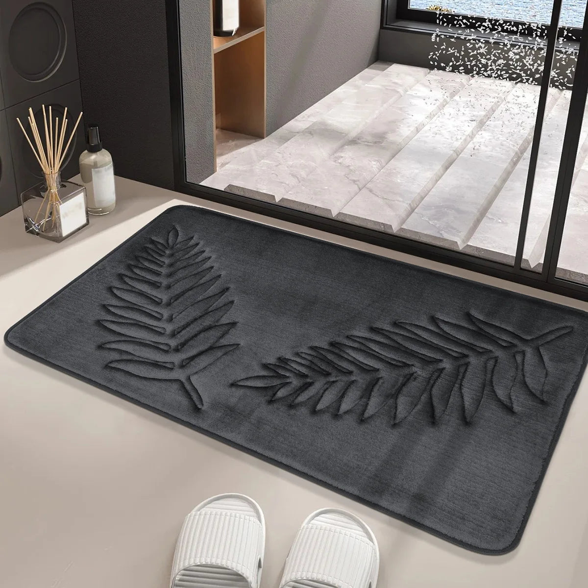 3PCS Bath Mat Set Non-Slip Soft Quick-Dry Absorbent Machine Washable Bathroom Rugs Home Floor Decor