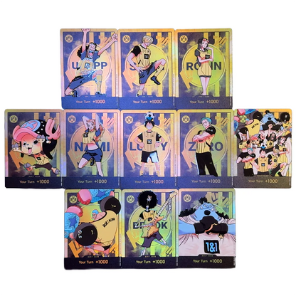 One Piece Textured Foil DON Card Straw Hat Crew Set