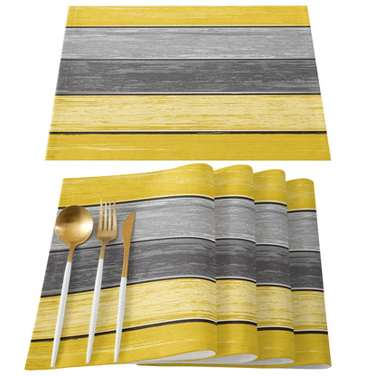 Retro Barn Wood Texture Polyester Placemat Set