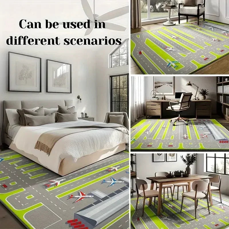 VIKAMA Racing Track Kids Play Rug